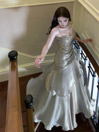 Modest Mermaid Spaghetti Straps Long Prom Dress Birthday Prom Dresses Prom Gown