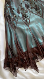 Modest Sheath Spaghetti Straps Chiffon Prom Dress With Beads