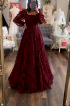 Modest Wedding Dress Long Sleeve Lace Applique Classic A-Line Wedding Dresses