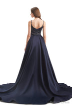 Mermaid Sequins Spaghetti Straps Prom Dresses With Detachable Train