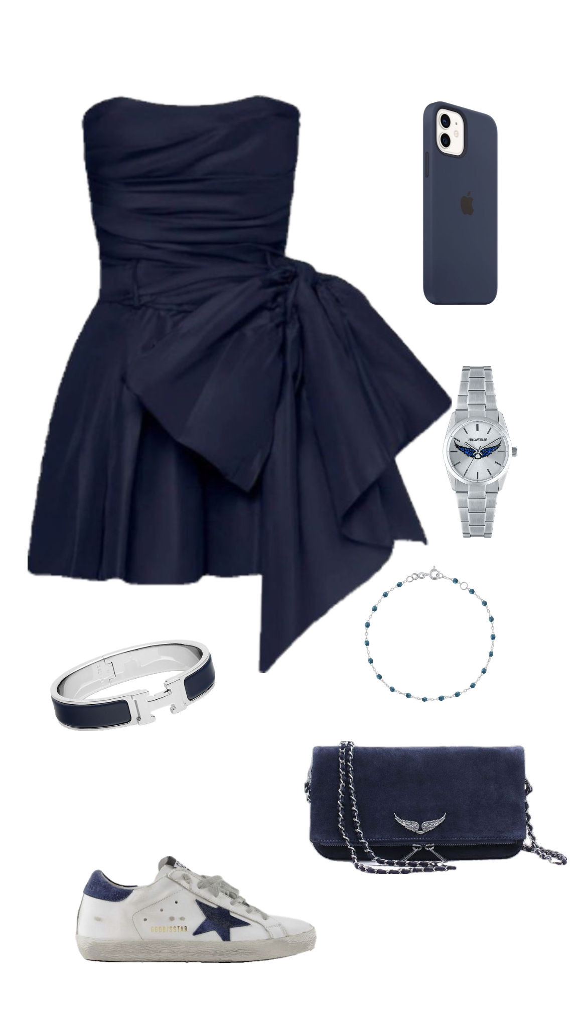 Vintage Navy Blue Strapless Bowkont Short Prom Dress Homecoming Dresses