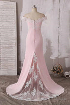 Neckline Off The Shoulder Lace Prom Dress Bridesmaid Dresses