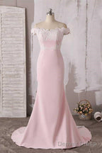 Neckline Off The Shoulder Lace Prom Dress Bridesmaid Dresses