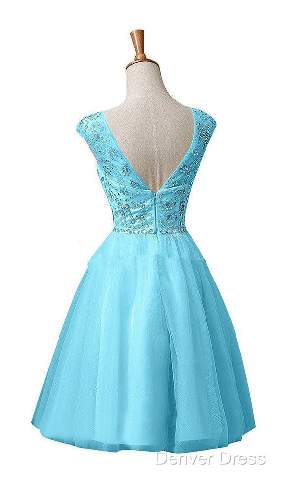 New A Line Scoop Tulle Knee Length Homecoming Dresses Secondary image