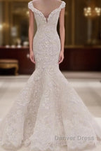 New Arrival Mermaid Vintage Wedding Dresses Online Classic V Neck Lace Bridal Gowns Online