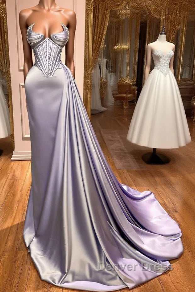 New Arrival Sleeveless Mermaid Prom Dresses With Ruffles Long Main image