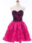 New arrivals Fuchsia Sweetheart Lace Beaded Short Homecoming Dress