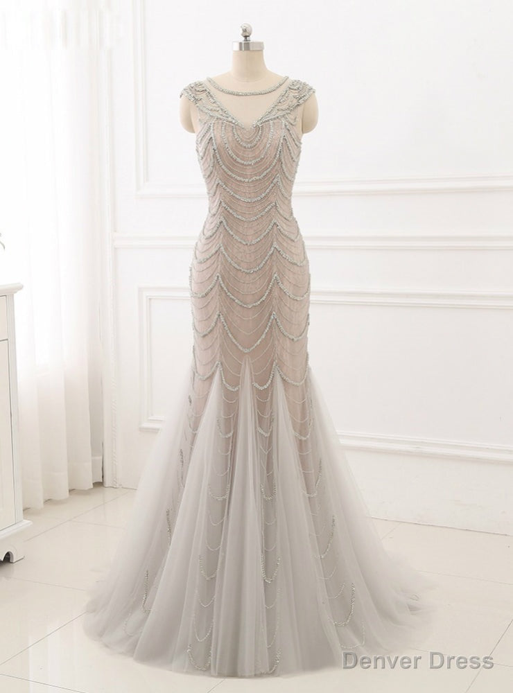 New Evening Dresses Mermaid Formal Women Gowns Lace Beading
