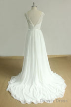 New Lace O-Neck Lace Tulle Boho Wedding Dresses
