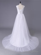 New Lace O-Neck Lace Tulle Boho Wedding Dresses
