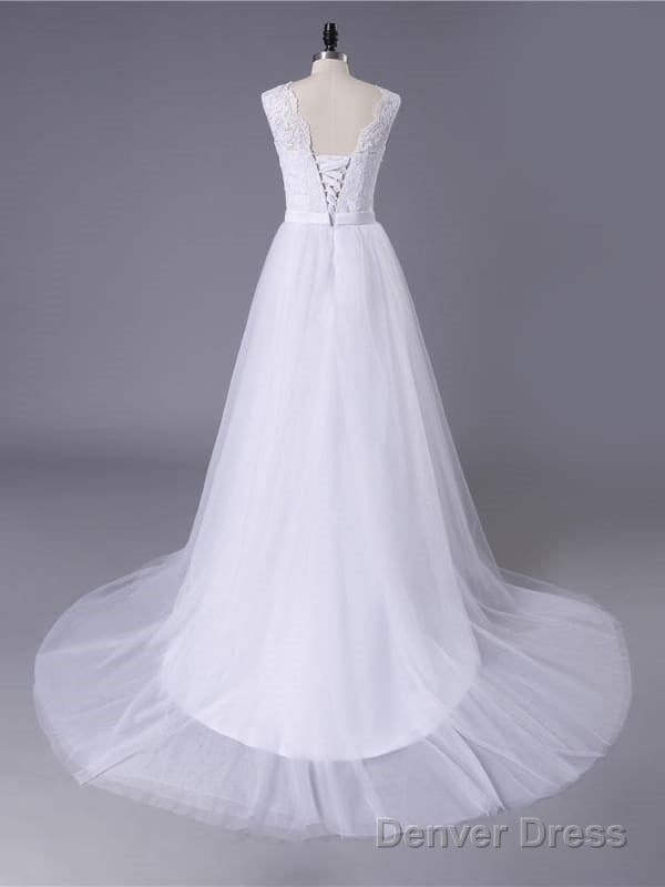 New Lace O Neck Lace Tulle Boho Wedding Dresses