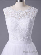 New Lace O Neck Lace Tulle Boho Wedding Dresses