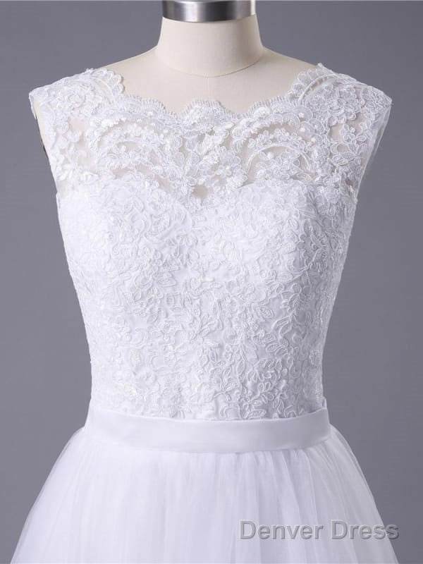 New Lace O Neck Lace Tulle Boho Wedding Dresses