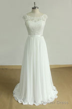 New Lace O Neck Lace Tulle Boho Wedding Dresses