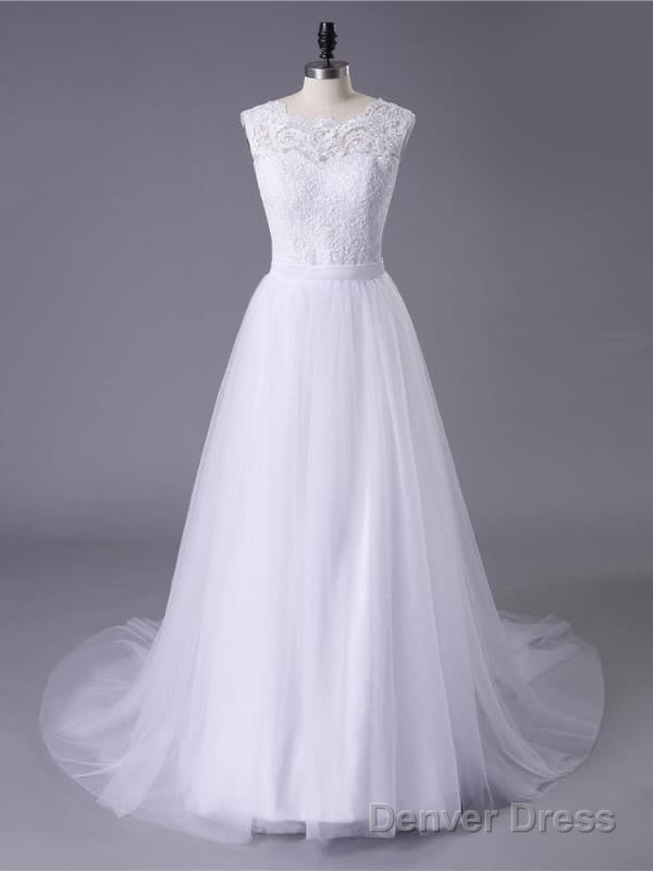 New Lace O-Neck Lace Tulle Boho Wedding Dresses