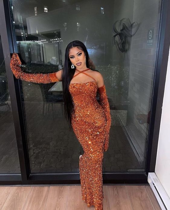 New Modern Mermaid Prom Dress Long Sleeve Women Black Girl Prom Dresses Main image