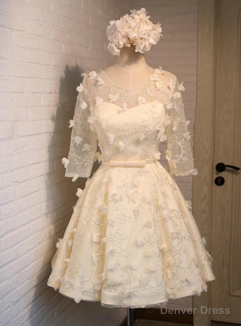 New Short Prom Dress Bridesmaid Dresses Tulle Flowers Sexy Main image