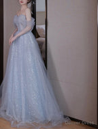 A Line Prom Dress Elegant Dress Wedding Guest Prom Floor Length Sleeveless Off Shoulder Sequined with Sequin Dresses to impress