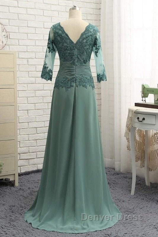 Noble A-Shaped Princess Chiffon Sticker Spoon 3/4 Sleeve Mother Of The Bride Dresses Secondary image