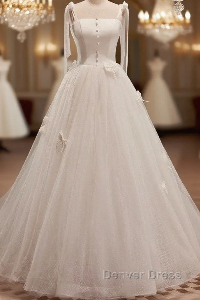 Noble And Unique White Pearl Sleeveless Off Shoulder Bow Ball Dress With White Thin Shoulder Strap Off Back Tie And Floor Length Tail Prom Dresses Main image
