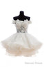 Off-Shoulder Knee Length Organza Lace Homecoming Dress With Beads