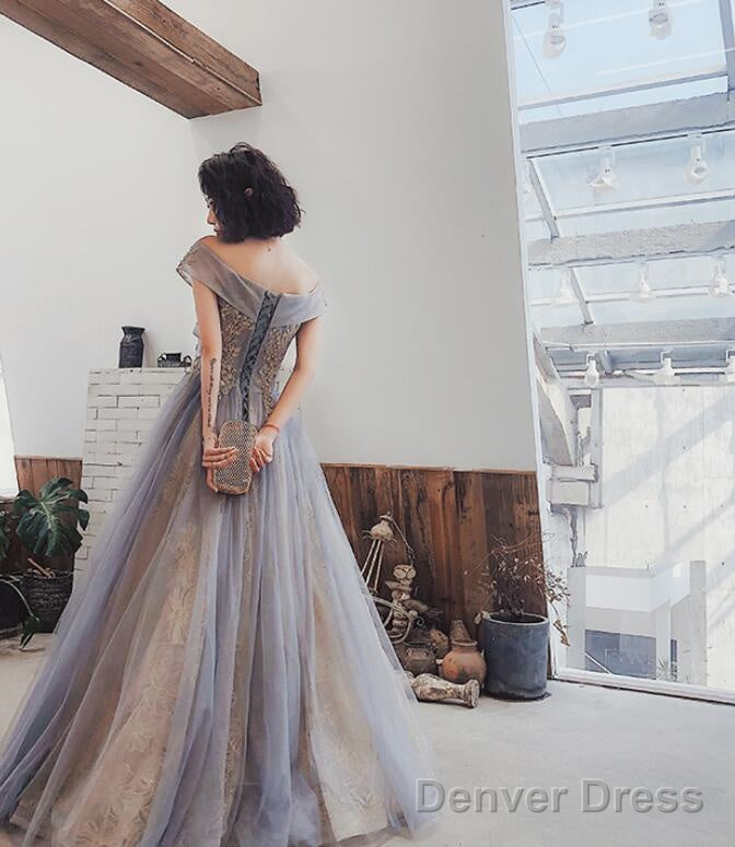 Off Shoulder Long Sweetheart Lace Applique Prom Dress Party Dress, Floor Length Evening Dresses