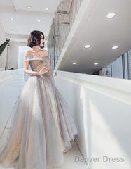 Off Shoulder Long Sweetheart Lace Applique Prom Dress Party Dress, Floor Length Evening Dresses
