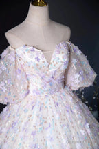 Off Shoulder Sweetheart Lace Long Prom Dress, Lace Prom Dress