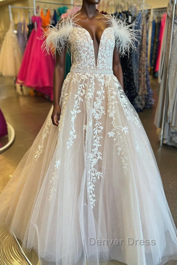 Off Shoulder V Neck Champagne Lace Long Prom Dress with Belt, Champagne Lace Prom Dress, Champagne Prom Dresses