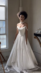 Off Shoulder White Beautiful Wedding Dress Long Prom Dresses