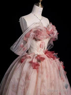 Off The Shoulder A Line Prom Dress Tulle Prom Dresses