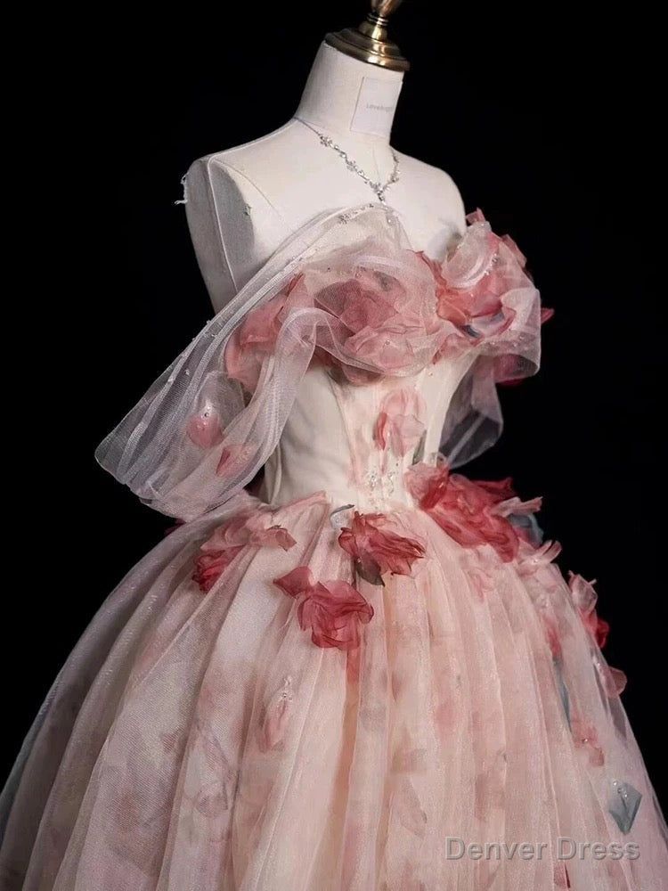 Off The Shoulder A Line Prom Dress Tulle Prom Dresses