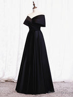Off the Shoulder Black Long Prom Dress, Black Off Shoulder Prom Dresses