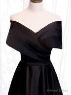 Off the Shoulder Black Long Prom Dress, Black Off Shoulder Prom Dresses