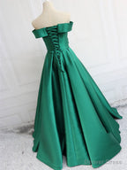 Off the Shoulder Blue Green Long Prom Dress, Green Blue Off Shoulder Prom Dresses