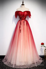 Off The Shoulder Burgundy Prom Dresses, Wine Red Off Shoulder Formal Graduation Dresses