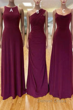 Off-The-Shoulder Floor Length Chiffon Long Bridesmaid Dresses