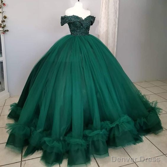 Off The Shoulder Green Ball Gown Quinceanera Dresses with Train Secondary image