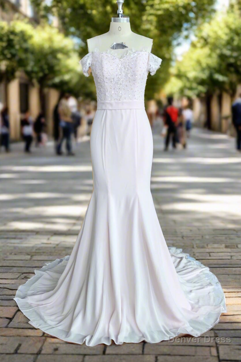 Off The Shoulder Hourglass Court Train Bridesmaid Dress Secondary image