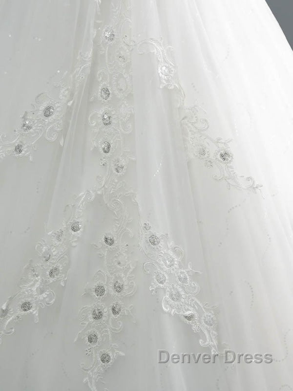 Off The Shoulder Lace Sequins Ball Gowns Wedding Dresses