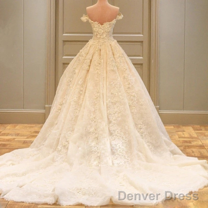 Off The Shoulder Lace Wedding Dresses Ball Gown Secondary image