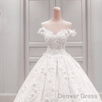 Off The Shoulder Lace Wedding Dresses Ball Gowns