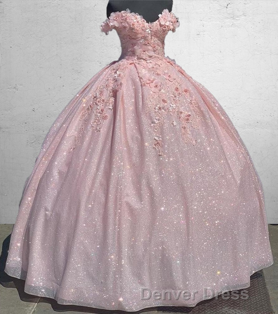 Off the Shoulder Lavender Sequin 3D Floral Quinceanera Dresses Secondary image