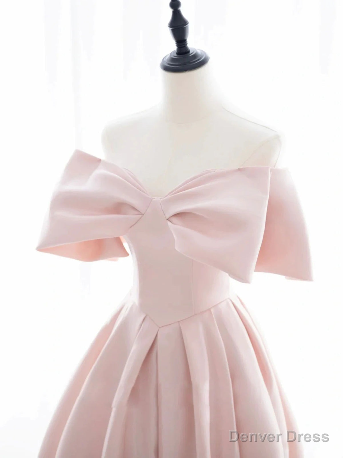 Off the Shoulder Light Pink Long Prom Dress, Light Pink Long Prom Graduation Dresses
