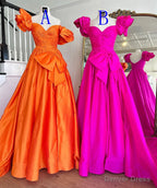 Off the Shoulder Long Prom Dresses with Bow