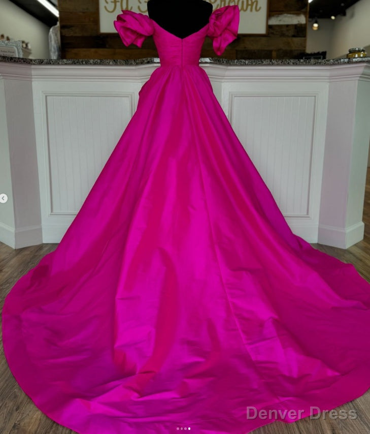 Off the Shoulder Long Prom Dresses with Bow