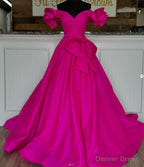 Off the Shoulder Long Prom Dresses with Bow