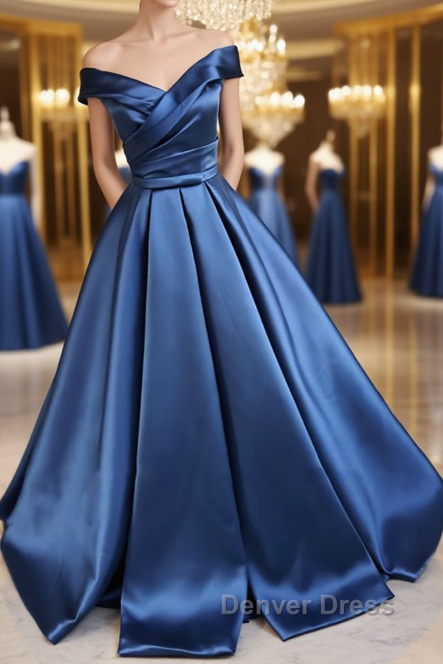Off the Shoulder Long Prom Dress, Off Shoulder Prom Dresses Main image