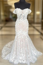 Off The Shoulder Mermaid Lace Wedding Dresses