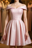 Off The Shoulder Pink Homecoming Dress Short Prom Dress, Off Shoulder Graduation Dress, Prom Dress